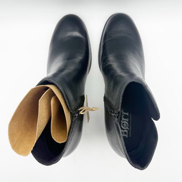 Born Womens Olivia Ankle Booties US 8.5 M EU 39 Black Leather NIB - Picture 11 of 13